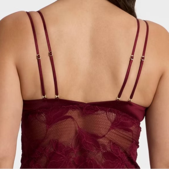 Satin and Lace Removable Pad Longline Bralette - Picture 3 of 8